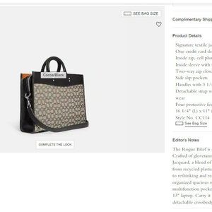 Coach Rogue Brief Laptop Bag